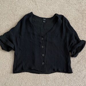 SHEIN Black Button-Down Women's Shirt